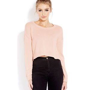 Forever 21 Blush Pink Cropped Sweater